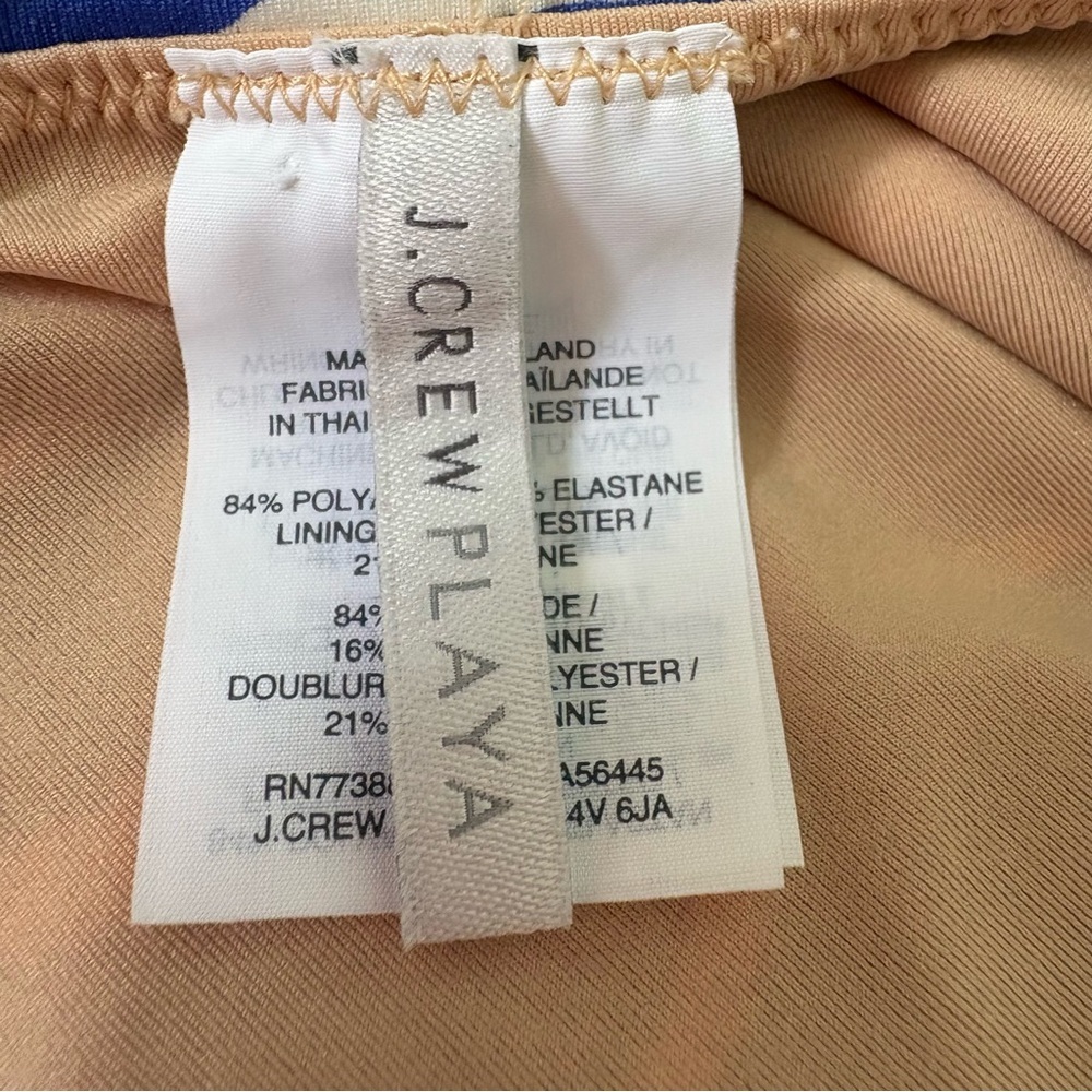 J. Crew Playa Wave Laguna Ruched One-Piece Swimsuit, in Blue & White, Size XL - Picture 11 of 12